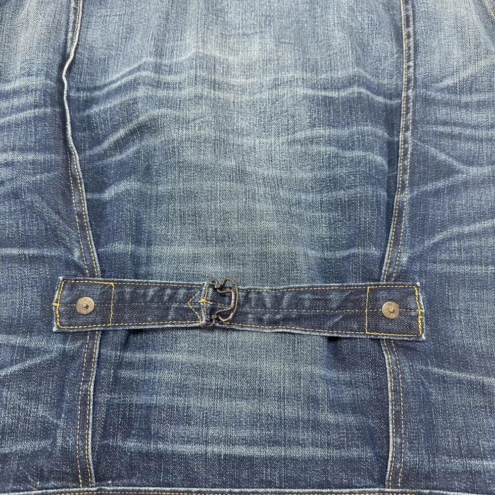True Religion Jacket Mens Small Blue‎ Denim Kyle Phoenix Front Pleated Trucker